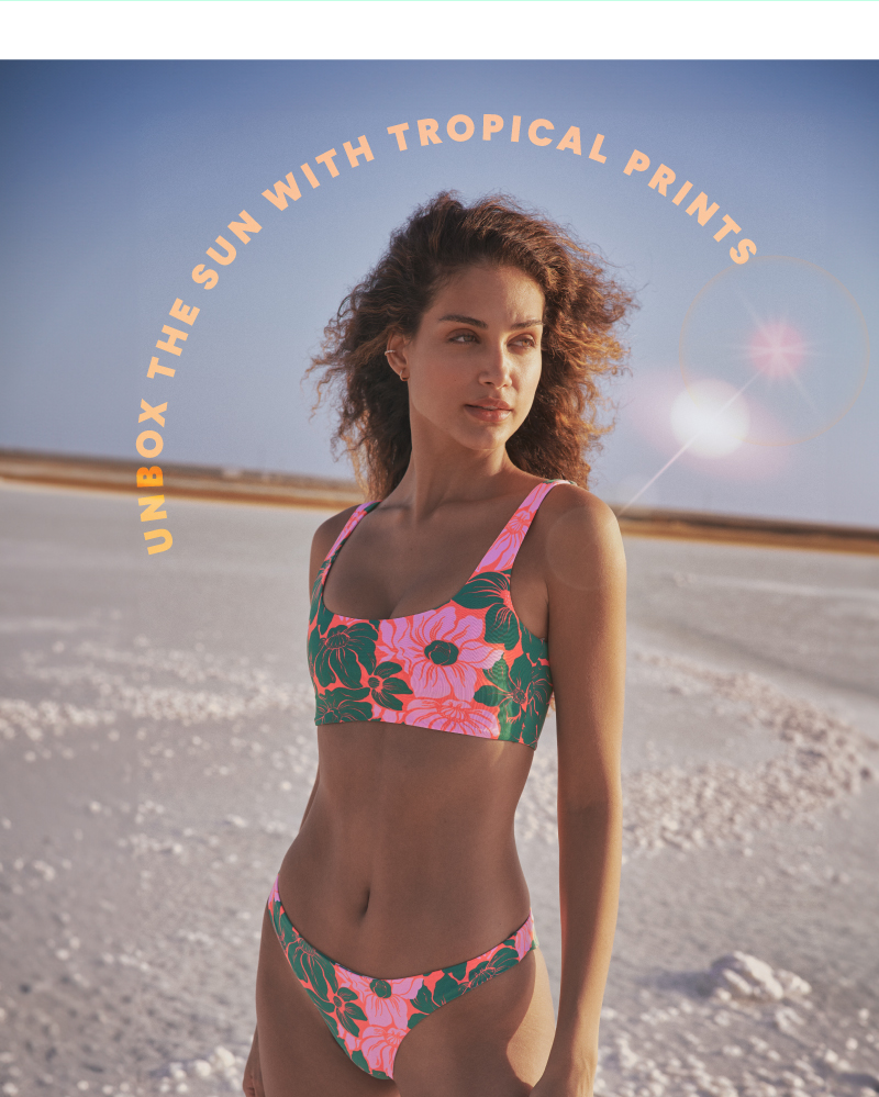 Unbox the sun with tropical prints